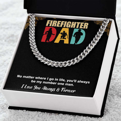 Cuban Linked Chain, Gift, Jewelry, Father, Firefighter, Dad