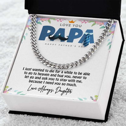 Cuban Linked Chain, Gift, Jewelry, Gift, Father's Day, Fathers Day, Papa, Dad, Father, To Dad