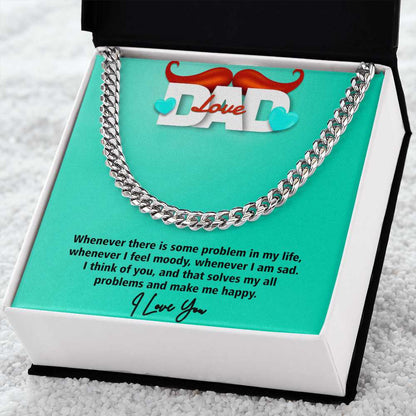 Cuban Linked Chain, Jewelry, Love Dad, Dad,