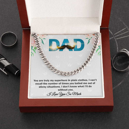 Cuban Linked Chain, Gift, Jewelry, Father, Hero, Love you Dad, Dad