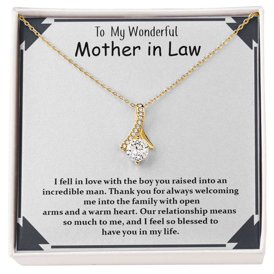 Alluring Beauty Necklace, Jewelry Gift, Mother-in-Law, Bonus Mom, Step Mom, Silver or Gold Finished
