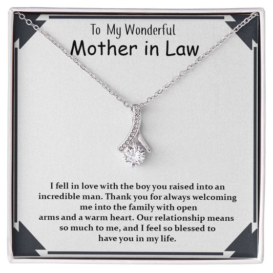 Alluring Beauty Necklace, Jewelry Gift, Mother-in-Law, Bonus Mom, Step Mom, Silver or Gold Finished