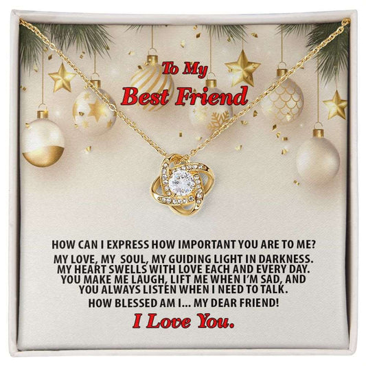 Christmas, Best Friend, I Love You, Love Knot Necklace, Jewelry Gift