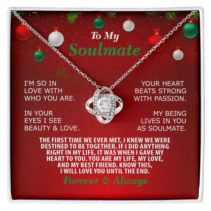 Christmas-Soulmate-Forever Always, Love Knot Necklace, Jewelry Gift