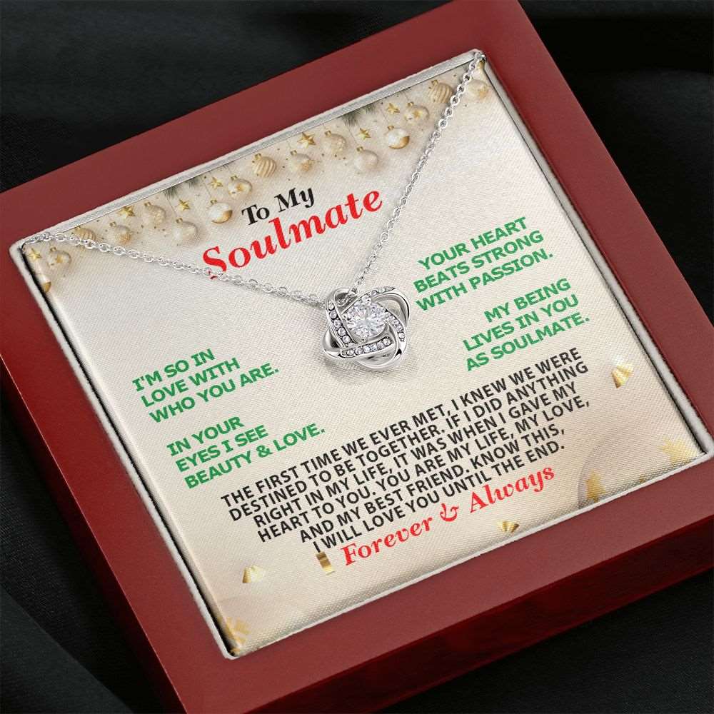 Christmas-Soulmate-Forever Always, Love Knot Necklace, Jewelry Gift