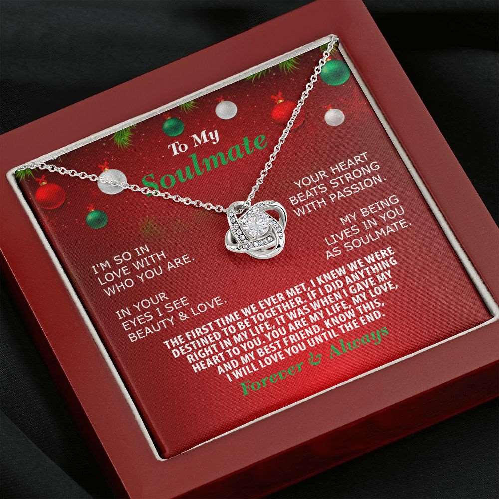 Christmas-Soulmate-Forever Always, Love Knot Necklace, Jewelry Gift