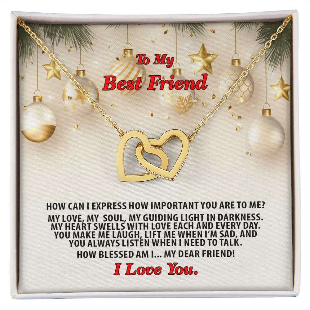 Christmas, Best Friend, I Love You, Interlocking Hearts Necklace, Jewelry Gift