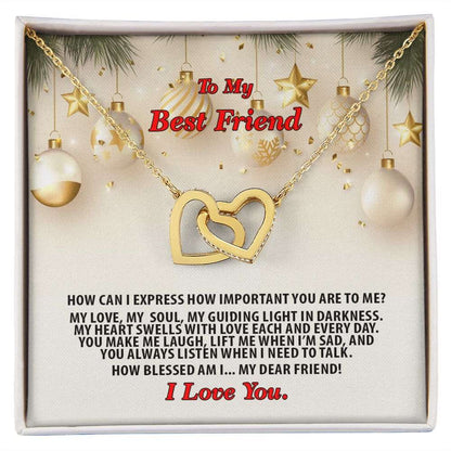 Christmas, Best Friend, I Love You, Interlocking Hearts Necklace, Jewelry Gift
