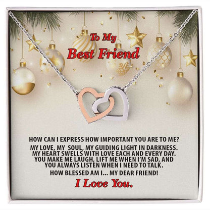 Christmas, Best Friend, I Love You, Interlocking Hearts Necklace, Jewelry Gift