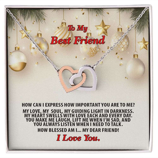 Christmas, Best Friend, I Love You, Interlocking Hearts Necklace, Jewelry Gift