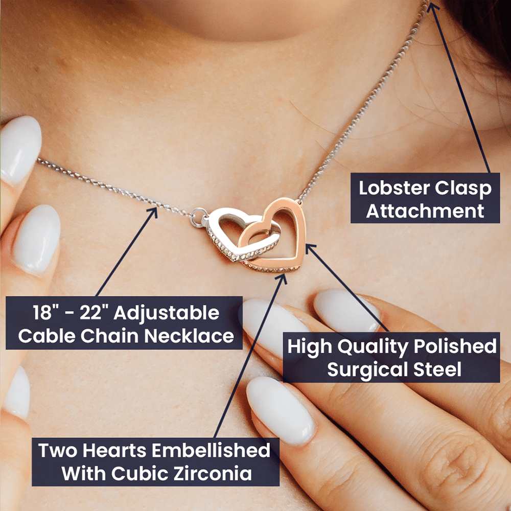 Christmas, Best Friend, I Love You, Interlocking Hearts Necklace, Jewelry Gift