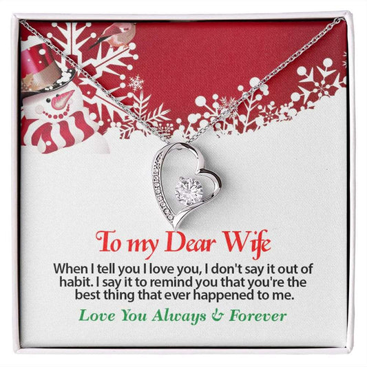 Christmas, To My Dear Wife, Love You Always, Forever Love Necklace, Jewelry, Gift