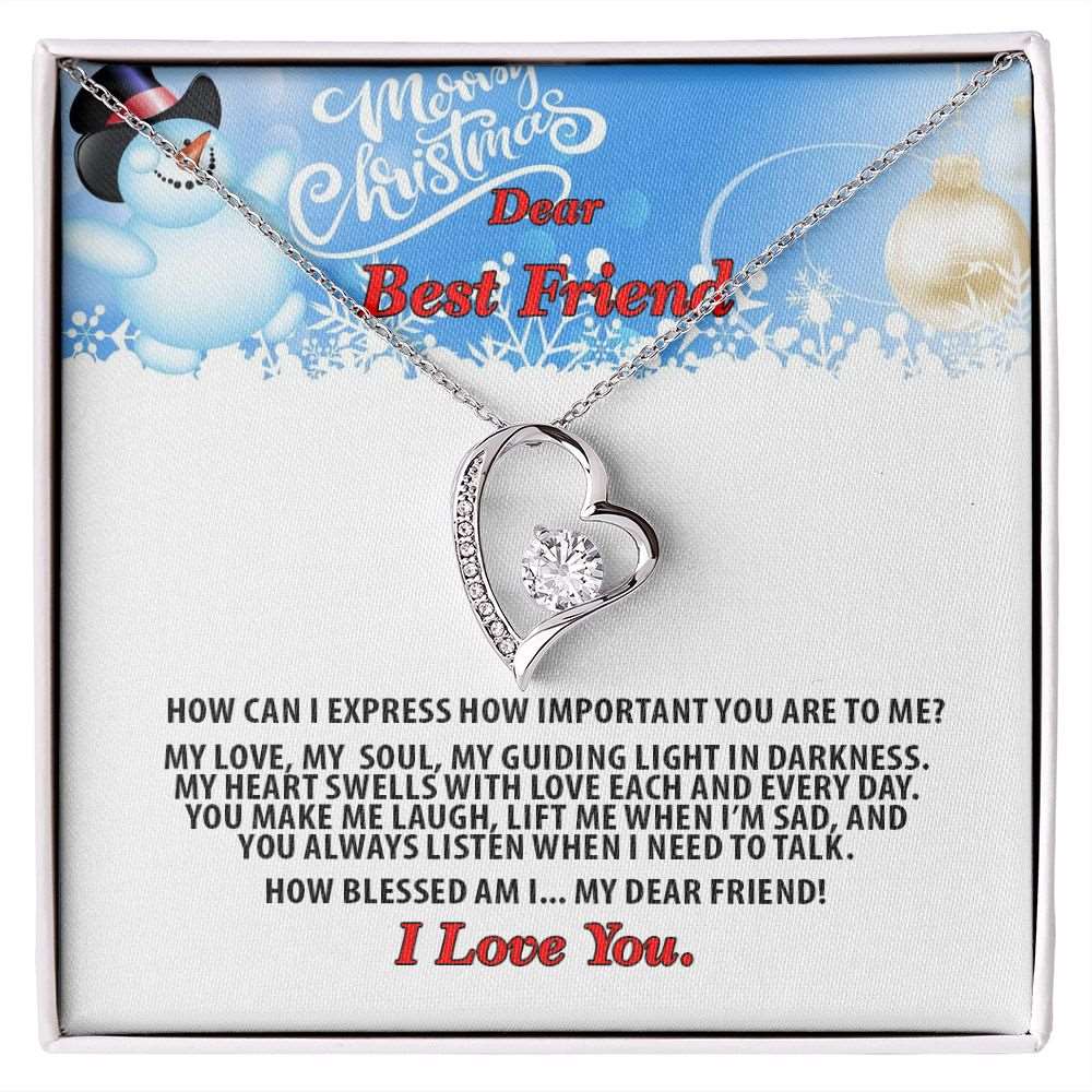 Christmas, Dear Best Friend, I Love You, Forever Love Necklace, Jewelry, Gift