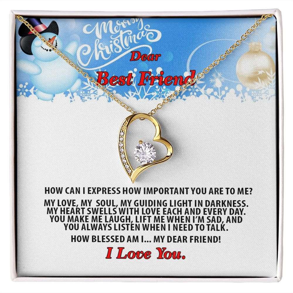 Christmas, Dear Best Friend, I Love You, Forever Love Necklace, Jewelry, Gift