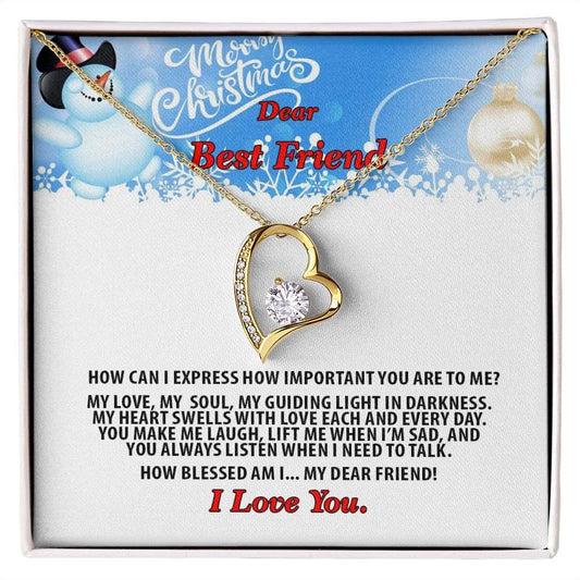 Christmas, Dear Best Friend, I Love You, Forever Love Necklace, Jewelry, Gift