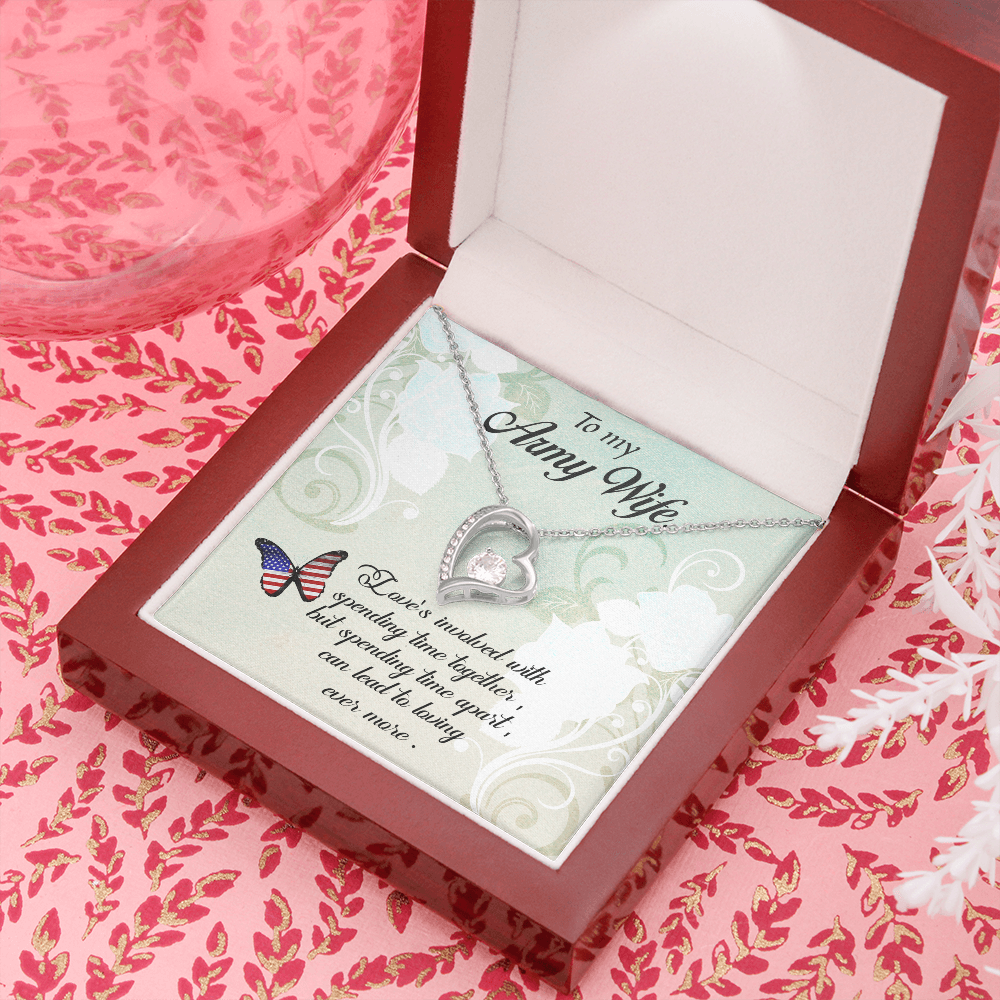 To My Army Wife, Jewelry Gift, Forever Love Necklace - YERTIZZ.COM