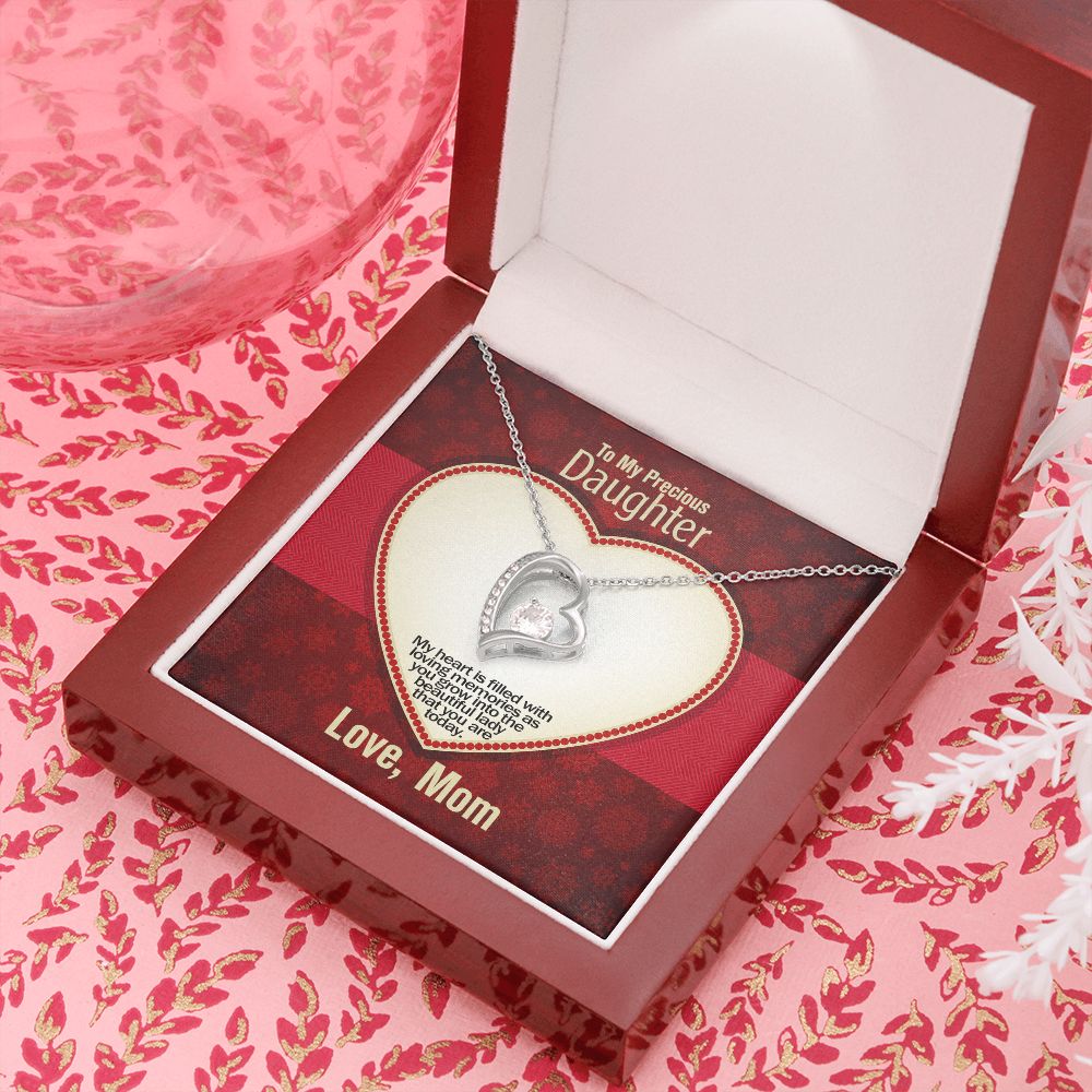 To My Precious Daughter, Love Mom, Forever Love Necklace, Jewelry, Gift - YERTIZZ.COM