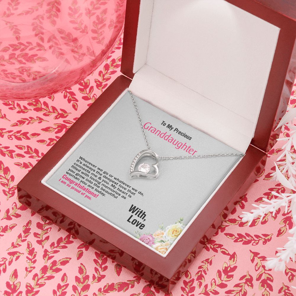 To Our Precious Granddaughter, With Love, Forever Love Necklace, Jewelry Gift - YERTIZZ.COM