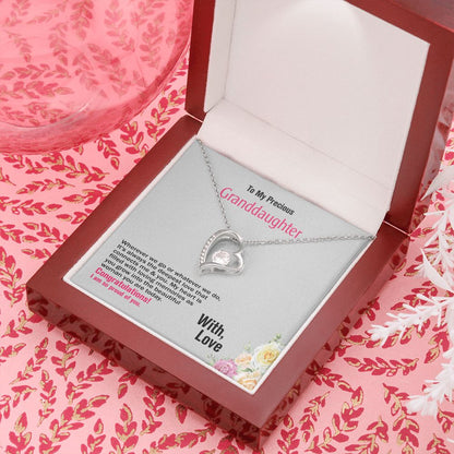 To Our Precious Granddaughter, With Love, Forever Love Necklace, Jewelry Gift - YERTIZZ.COM