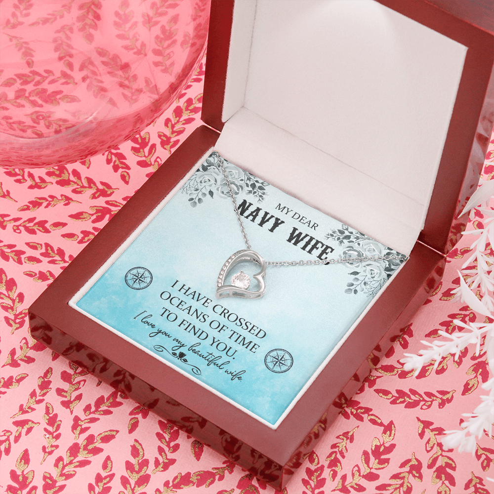 Forever Love Necklace, Gift, Jewelry, Navy, Navy Wife, Wife, To Wife - YERTIZZ.COM