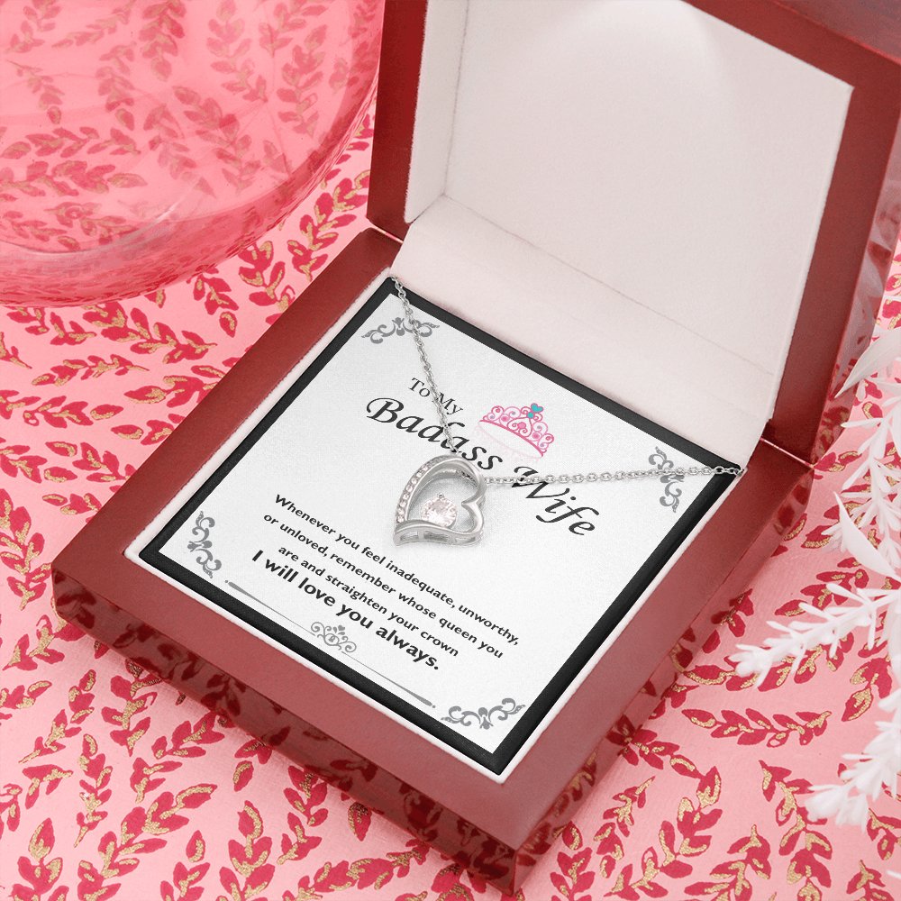 To My Badass Wife, Forever Love Necklace, Jewelry Gift - YERTIZZ.COM