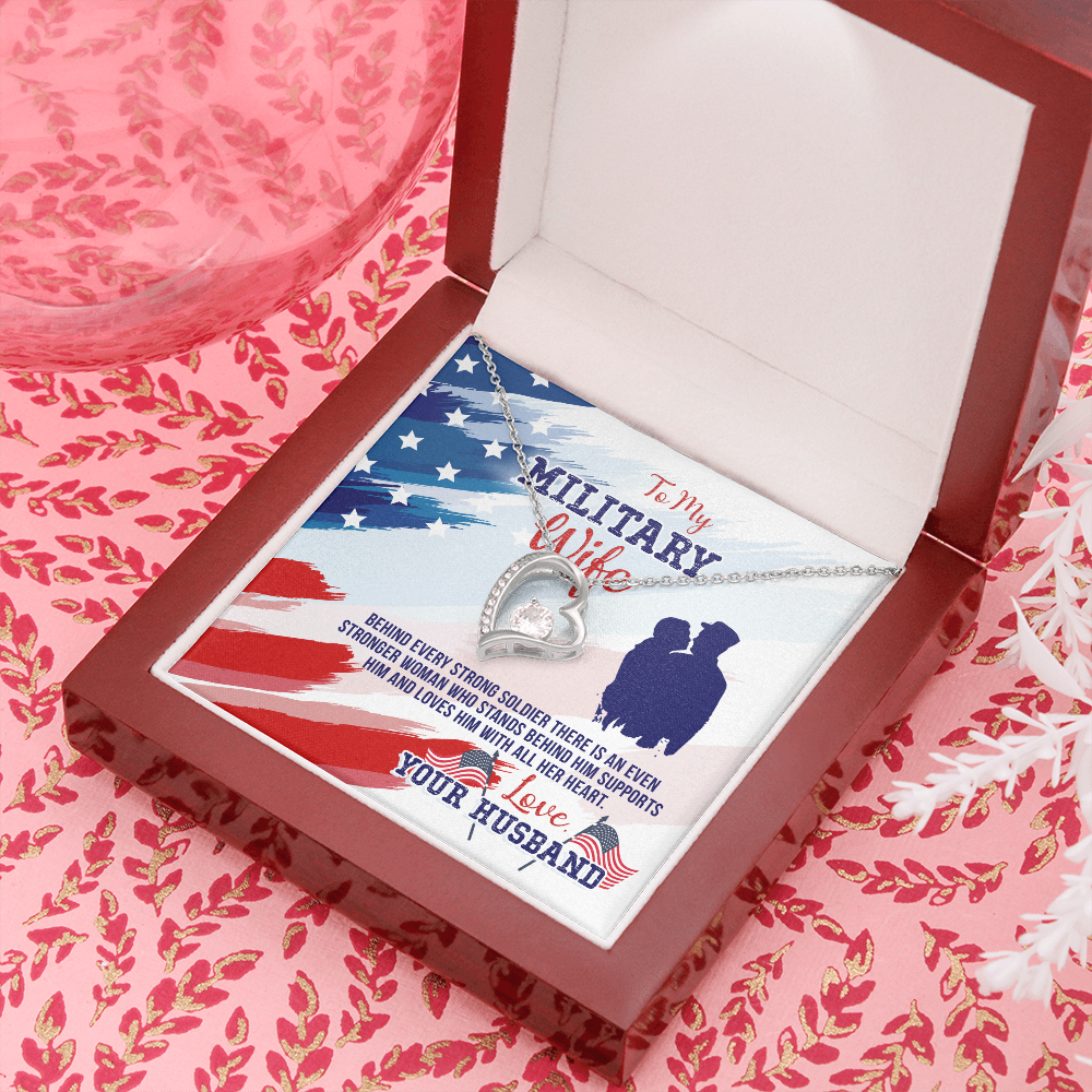 To My Military Wife, Forever Love Necklace, Soldier, Jewelry Gift - YERTIZZ.COM