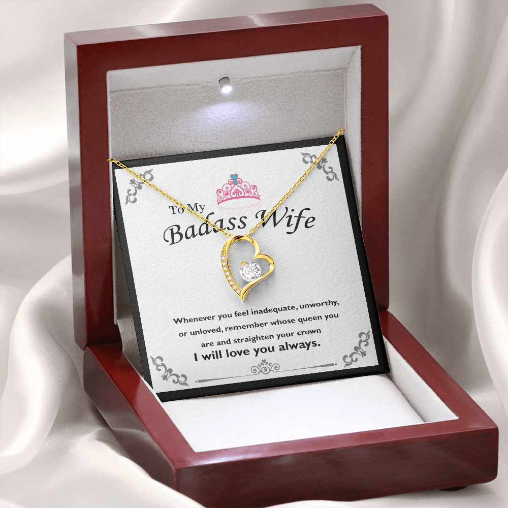 To My Badass Wife, Forever Love Necklace, Jewelry Gift - YERTIZZ.COM