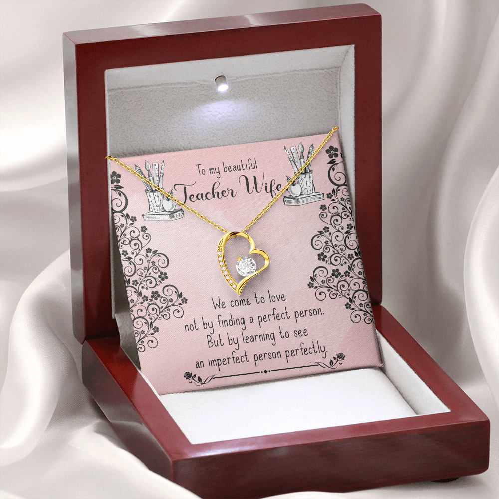 To My Teacher Wife, Forever Love Necklace, Gift, Jewelry - YERTIZZ.COM