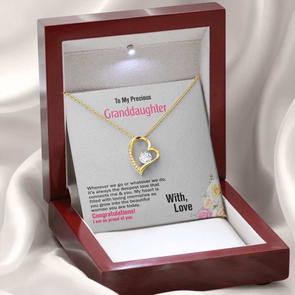 To Our Precious Granddaughter, With Love, Forever Love Necklace, Jewelry Gift - YERTIZZ.COM