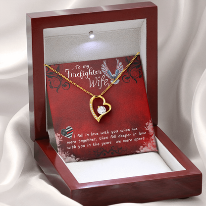 To My Firefighter Wife, Forever Love Necklace, Jewelry Gift - YERTIZZ.COM