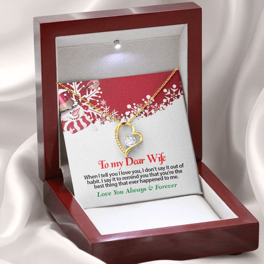 Christmas, To My Dear Wife, Love You Always, Forever Love Necklace, Jewelry, Gift - YERTIZZ.COM