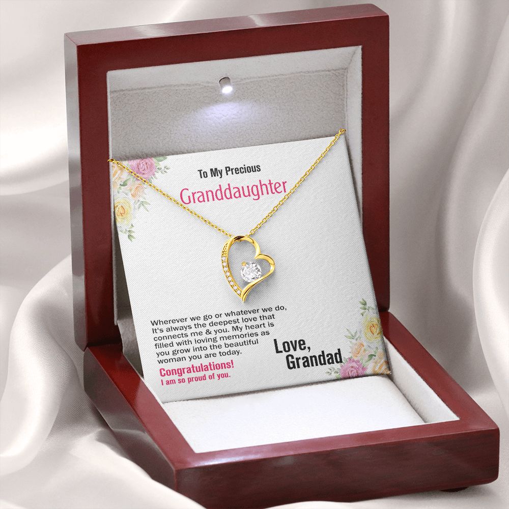 To Precious Granddaughter-Love Grandad, Forever Love Necklace, Jewelry Gift - YERTIZZ.COM