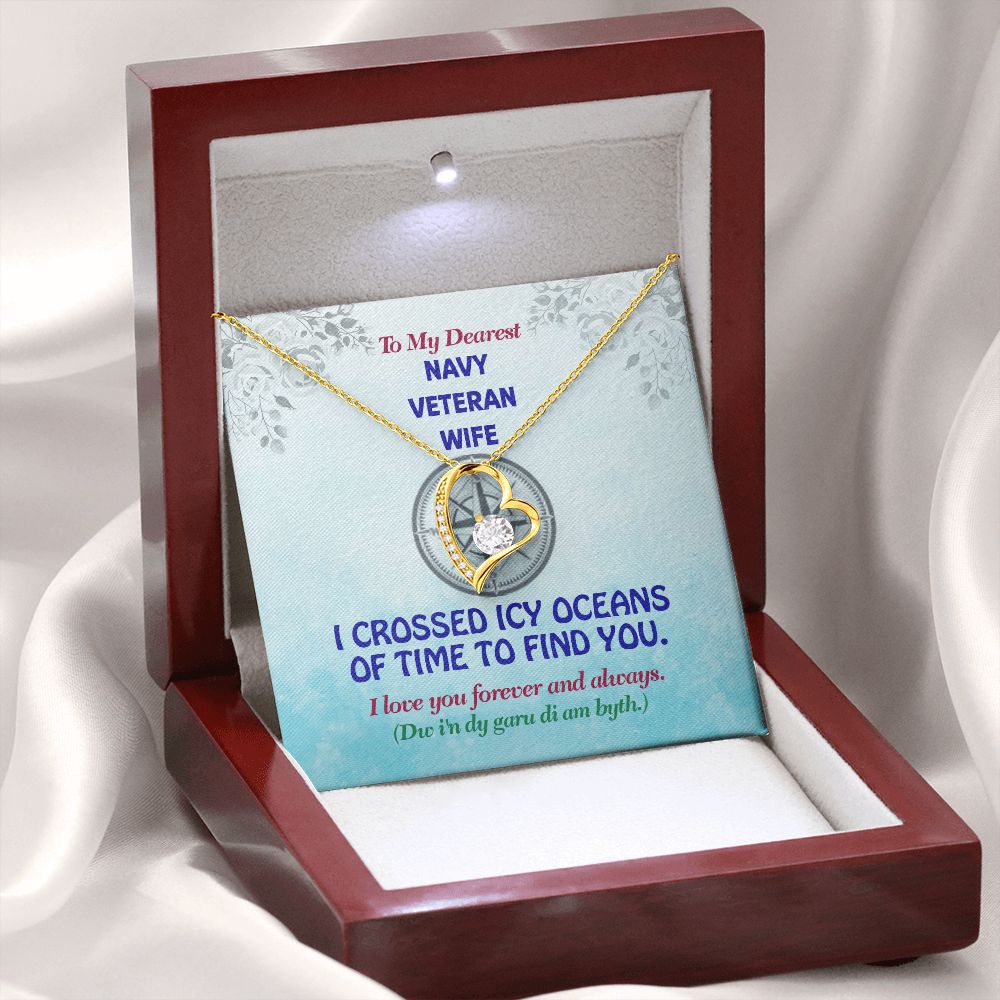 To My Dearest Navy Veteran Wife-I Love You, Forever Love Necklace, Jewelry, Gift - YERTIZZ.COM