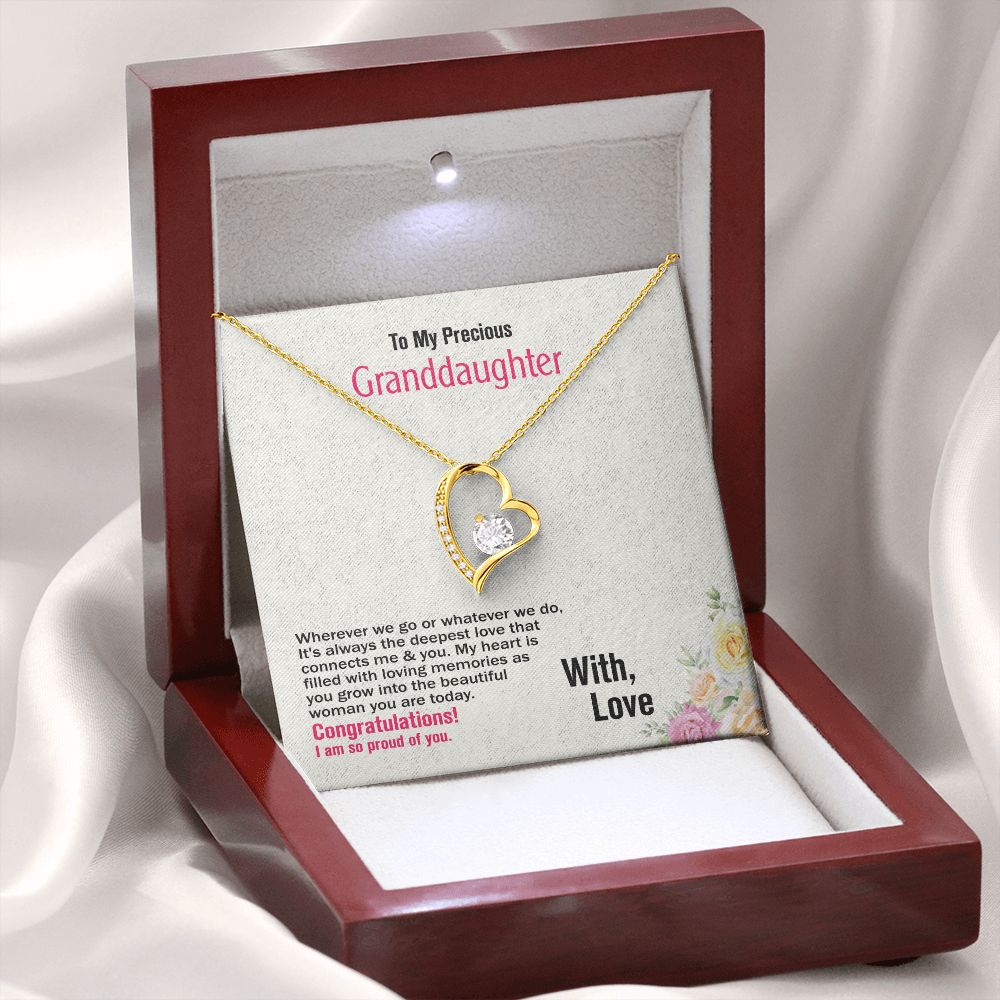To My Precious Granddaughter, With Love Grandad, Forever Love Necklace, Jewelry Gift - YERTIZZ.COM