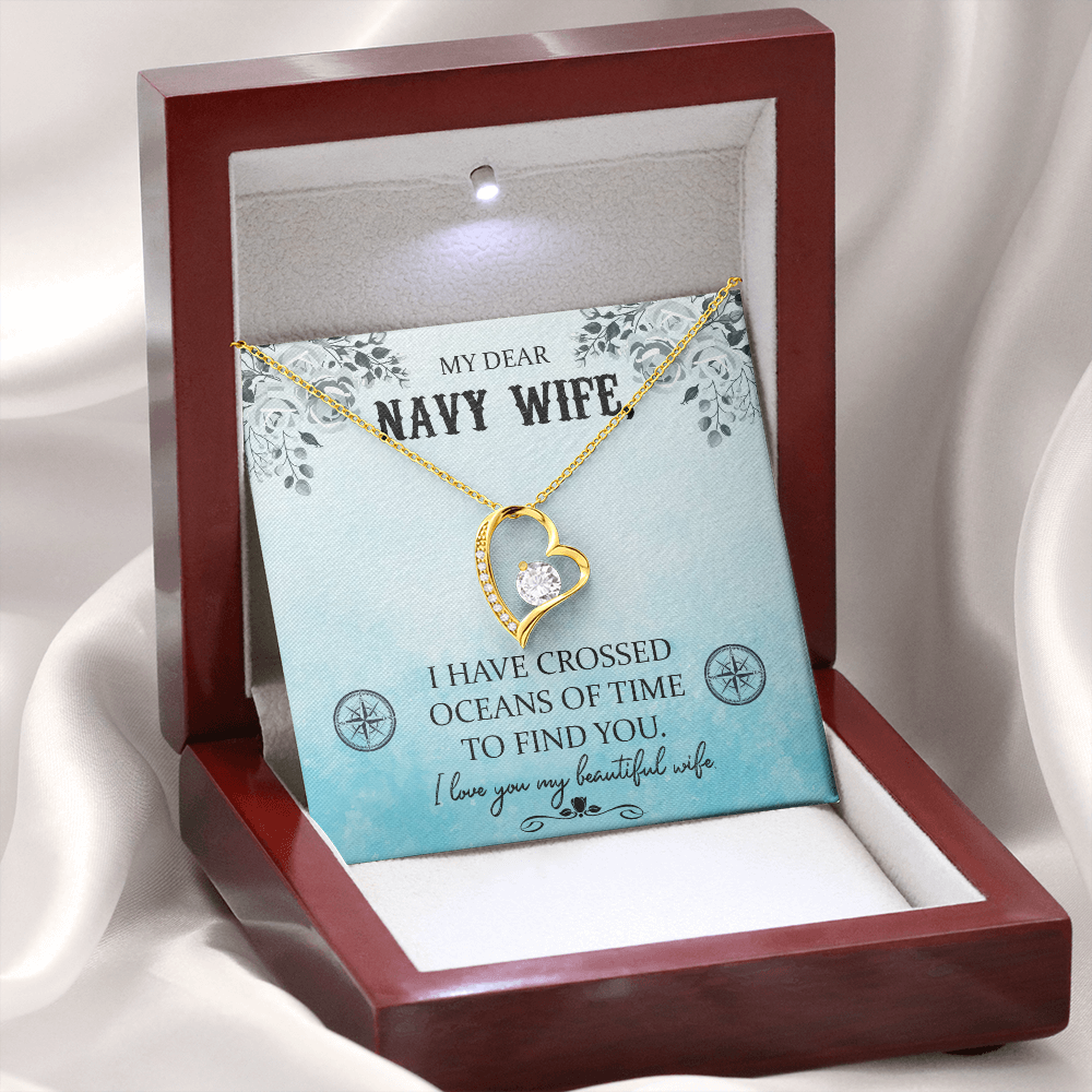 Forever Love Necklace, Gift, Jewelry, Navy, Navy Wife, Wife, To Wife - YERTIZZ.COM