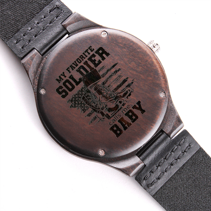 Engraved Wooden Watch, Soldier, Army - YERTIZZ.COM