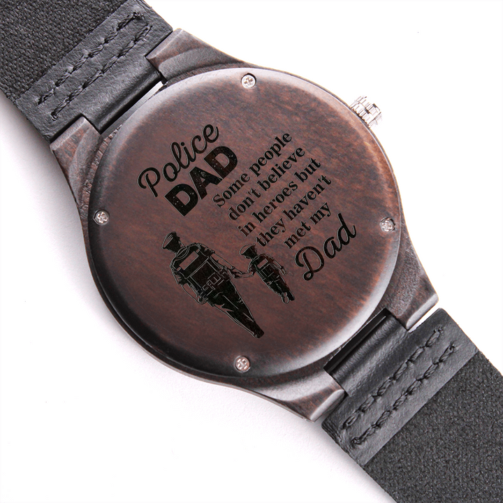Engraved Wooden Watch, Gift, Police, Dad - YERTIZZ.COM
