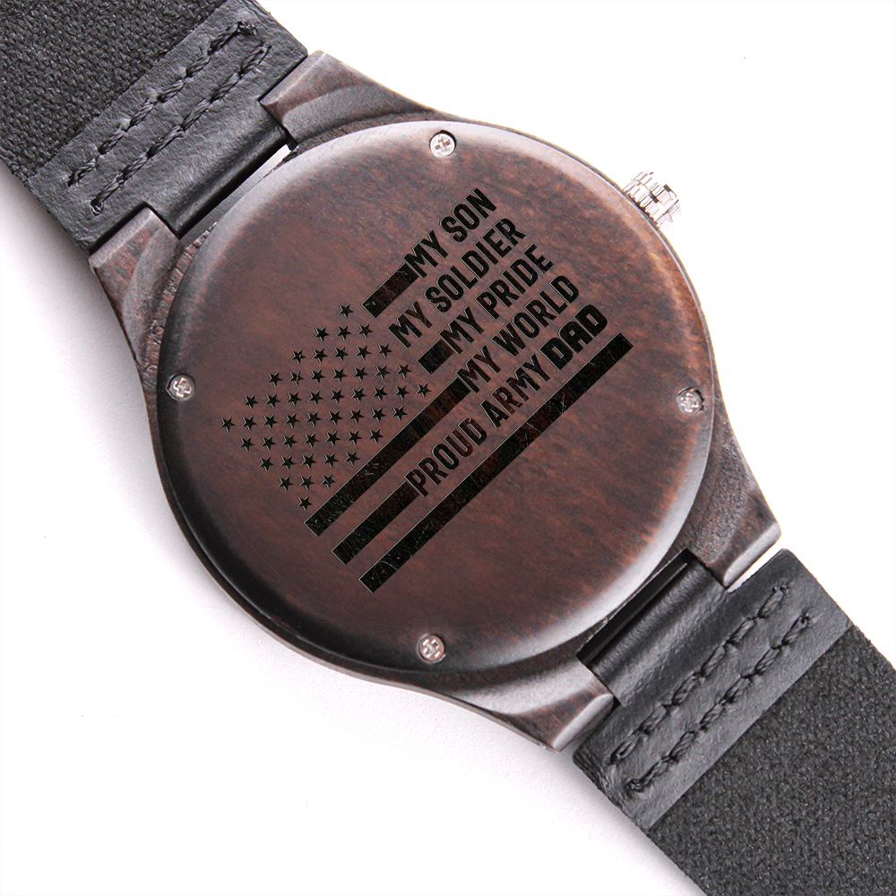 Engraved Wooden Watch, Son, Army, Dad - YERTIZZ.COM