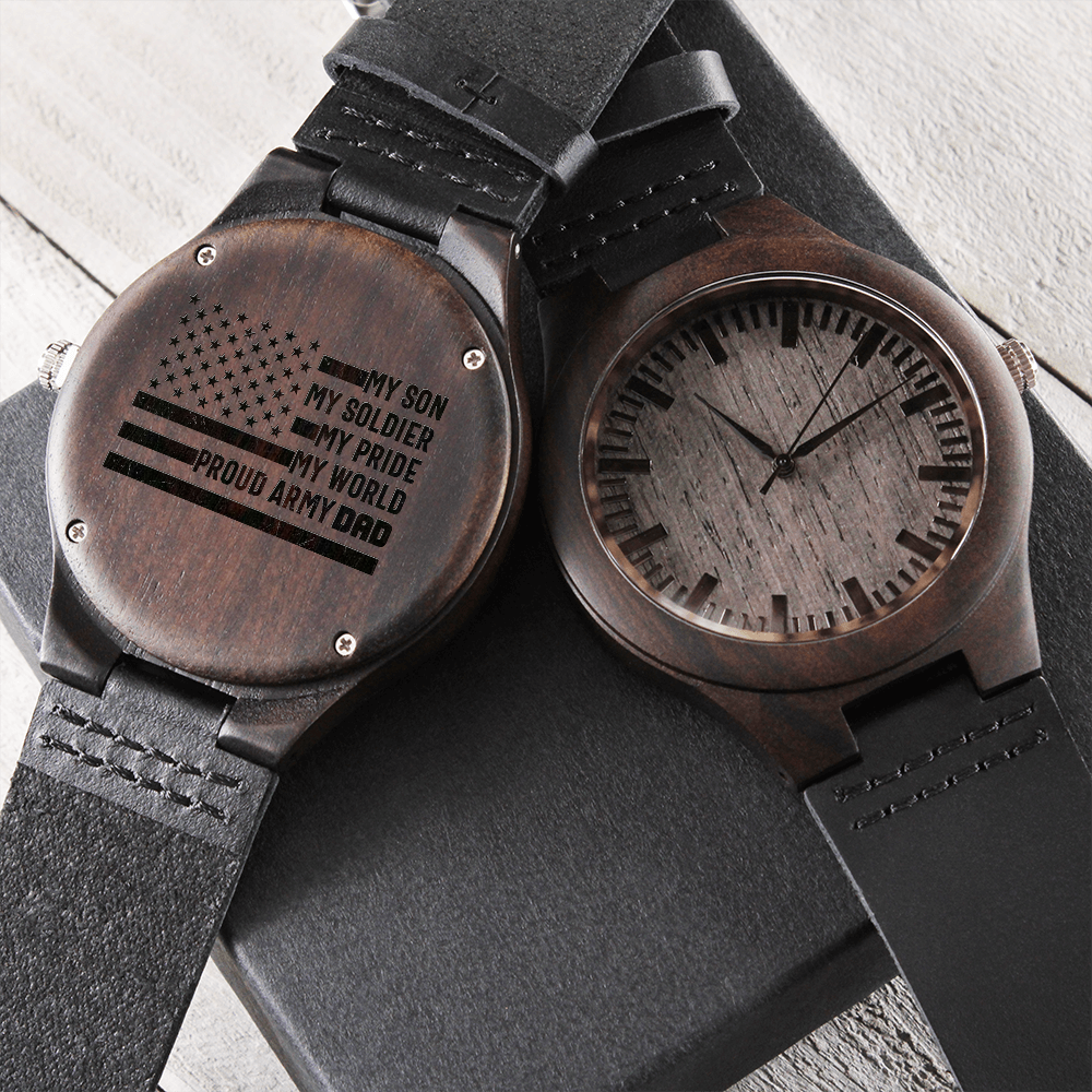 Engraved Wooden Watch, Son, Army, Dad - YERTIZZ.COM