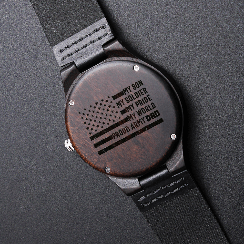 Engraved Wooden Watch, Son, Army, Dad - YERTIZZ.COM