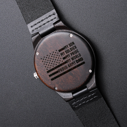 Engraved Wooden Watch, Son, Army, Dad - YERTIZZ.COM