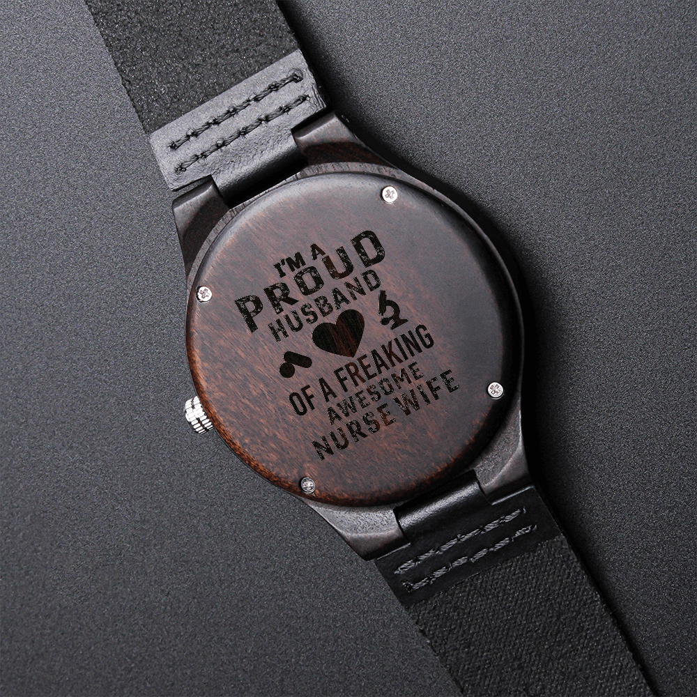Engraved Wooden Watch, Nurse Wife, Nurse, Husband - YERTIZZ.COM