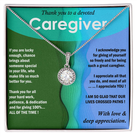 Eternal Love Necklace, Care Giver, Thank You, Gift