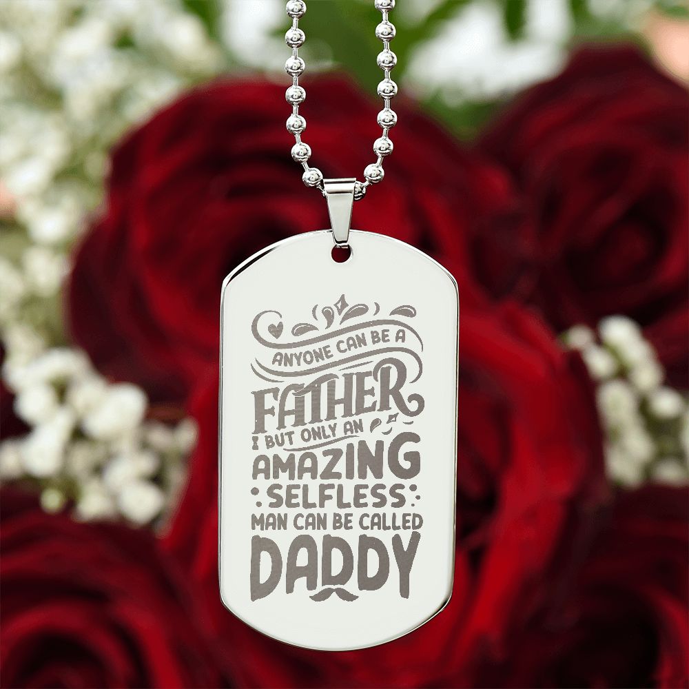 Amazing Father, Dad, Engraved Dog Tag