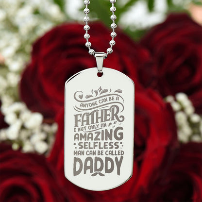 Amazing Father, Dad, Engraved Dog Tag