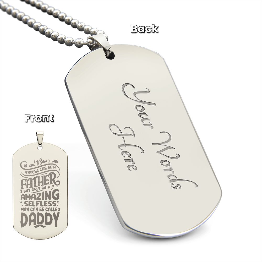 Amazing Father, Dad, Engraved Dog Tag