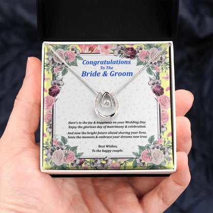 Lucky In Love Necklace, Jewelry, Gift, Wedding, Bride, Groom