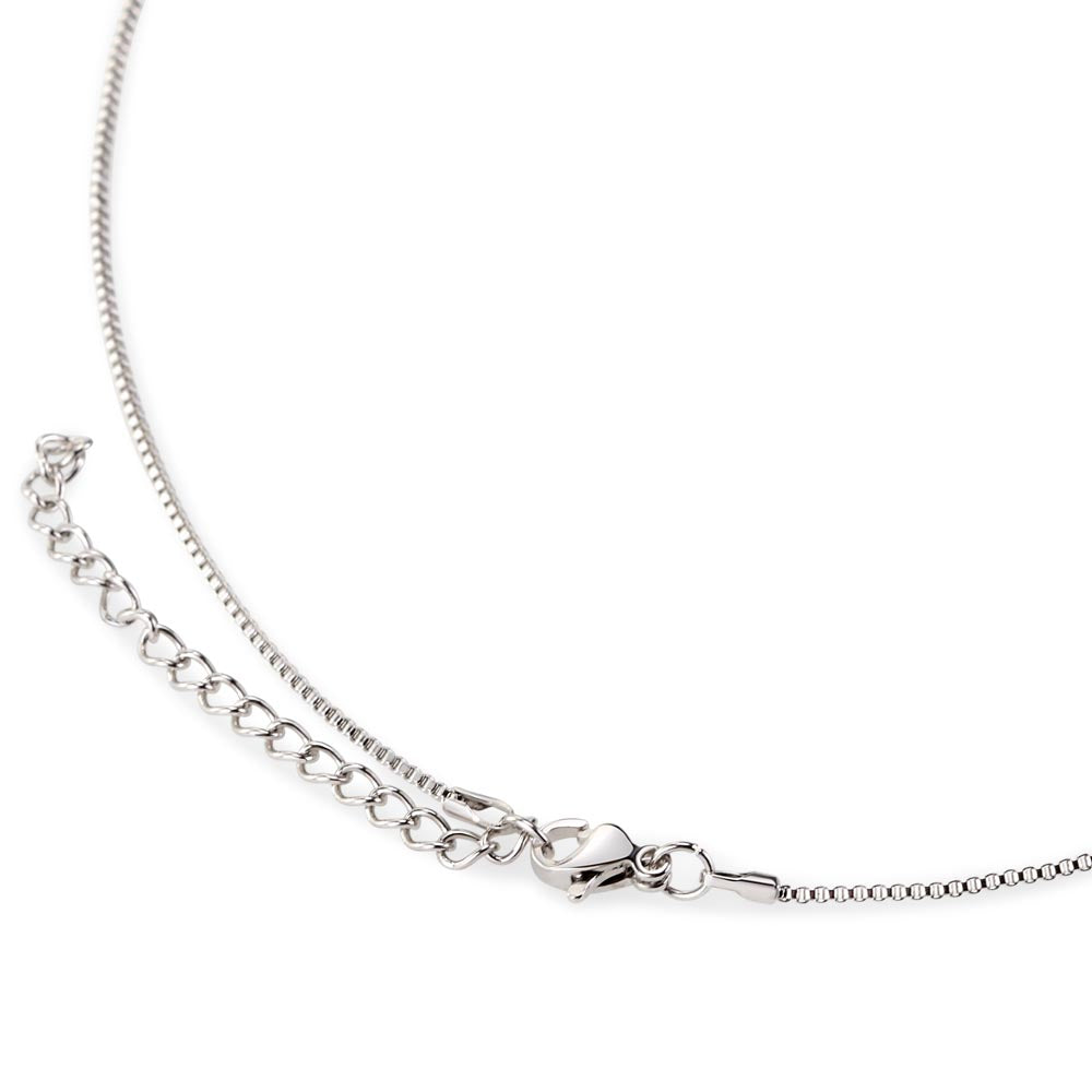 Mother's Day, Gift, Lucky In Love Necklace, Jewelry, To Mom, From Daughter, Mom, Daughter, Cubic Zirconia Crystal, White gold over stainless steel, Adjustable Box Chain, 16in-18in, Lobster clasp attachment