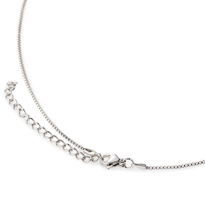 Mother's Day, Gift, Lucky In Love Necklace, Jewelry, To Mom, From Daughter, Mom, Daughter, Cubic Zirconia Crystal, White gold over stainless steel, Adjustable Box Chain, 16in-18in, Lobster clasp attachment