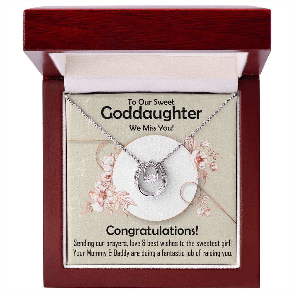 Lucky in Love Necklace, Jewelry, Gift, Goddaughter, Sorry, Miss You, Congratulations - YERTIZZ.COM